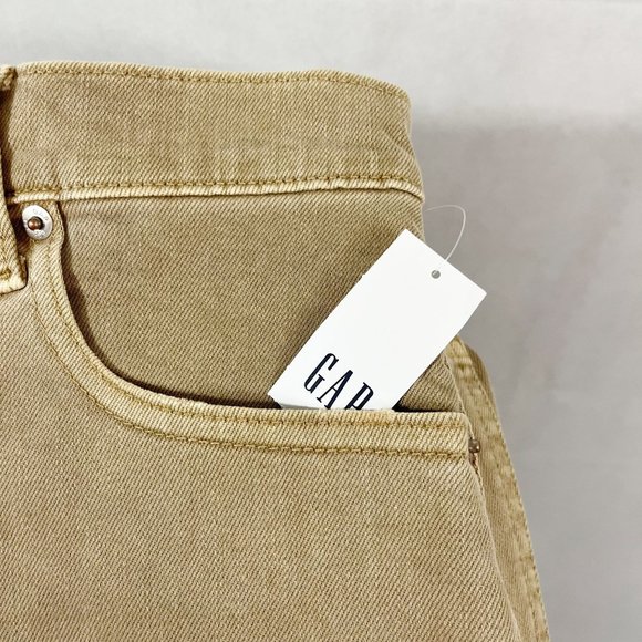 NEW Gap 4" Short High Rise Tan Brown Denim Raw Hem Jean Shorts - Size 28, 6 - Picture 4 of 9